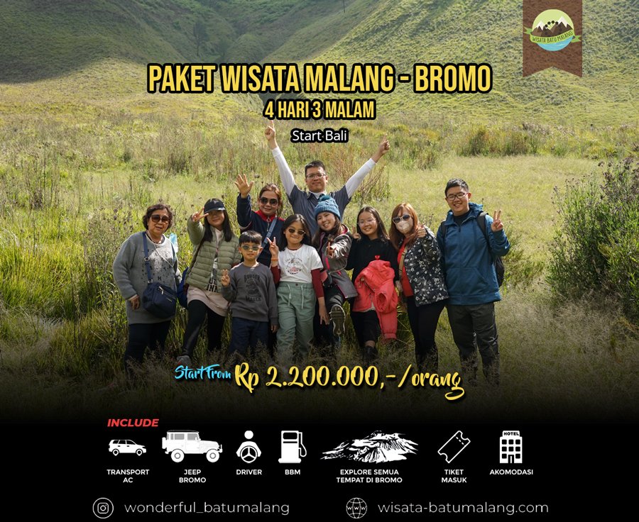 Paket Wisata Malang Bromo Dari Bali 4 Hari 3 Malam - Paket Wisata ...